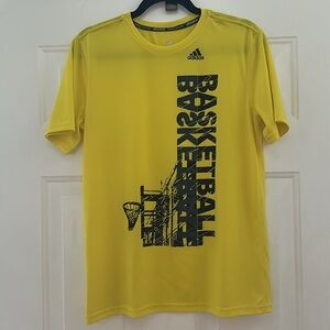 Adidas Basketball Short Sleeve Shirt Yellow